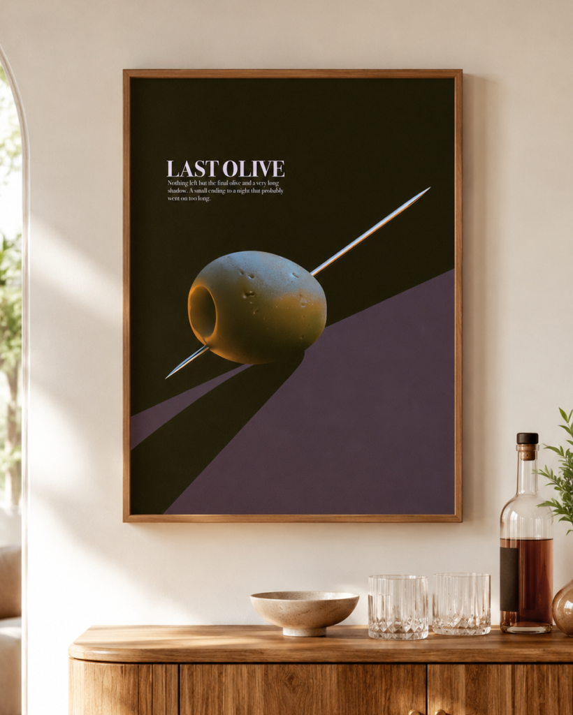 Last Olive – Moody Olive Cocktail Wall Art