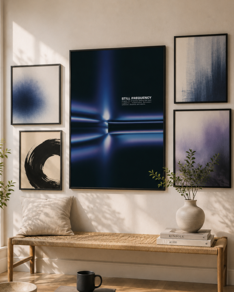 Still Frequency – Futuristic Blue Light Wall Art
