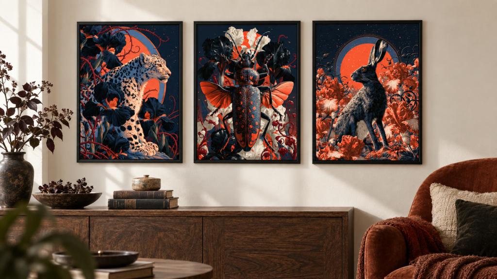 Whimsigoth Wall Art Ideas: How to Style Dark Botanical Prints​