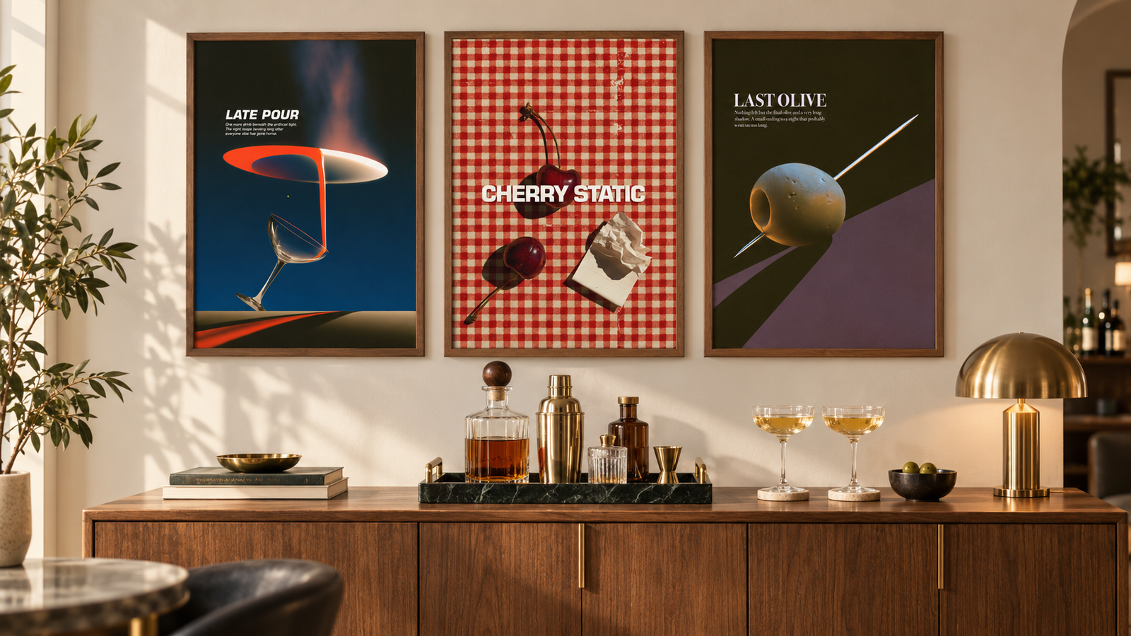 Home Bar Wall Art Ideas: How to Style Vertical Posters