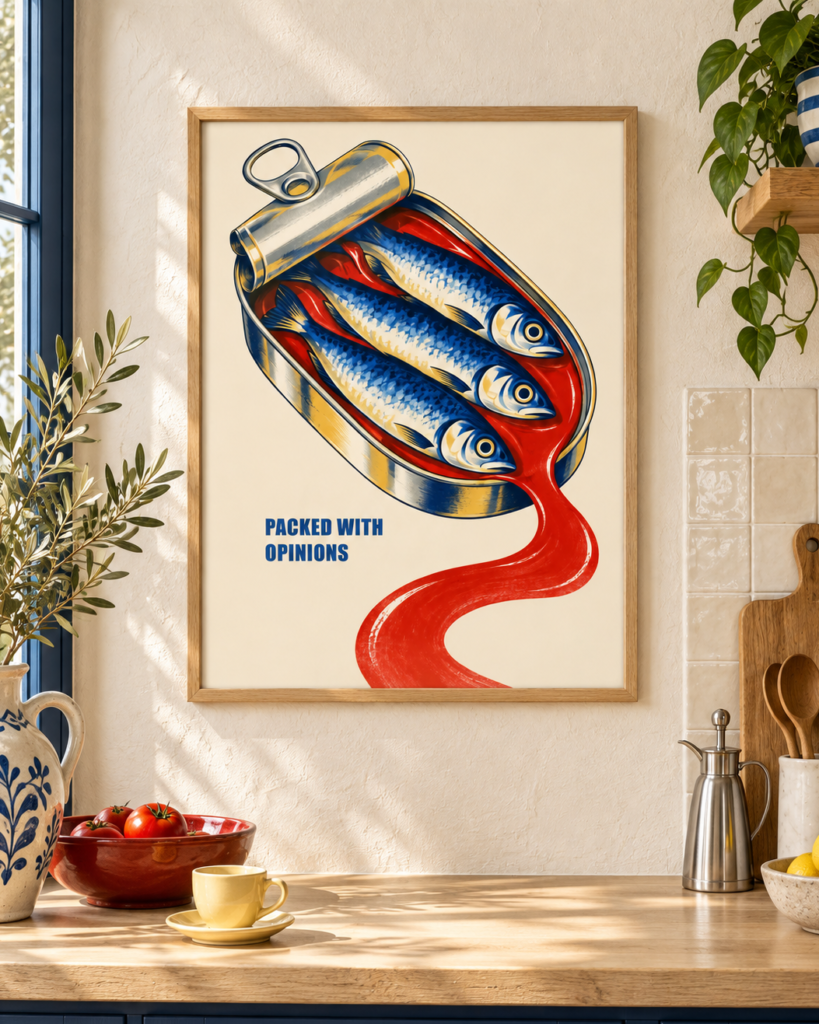 Open Tin – Retro Sardine Kitchen Wall Art