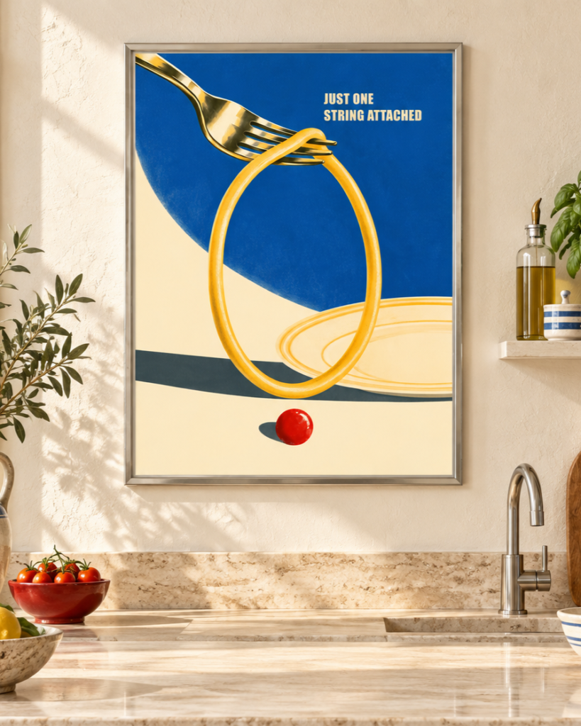 Slow Twirl – Retro Spaghetti Kitchen Wall Art